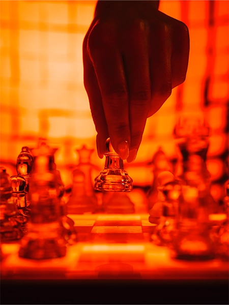 Ein Schachbrett: strategische Beratung